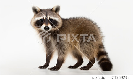 Raccoon in full body isolated on white...のイラスト素材 [121569293] - PIXTA
