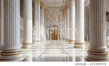 Palace interior background columns hall 121569559
