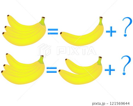 Educational games for children, on the composition of the three, example with bananas. 121569644