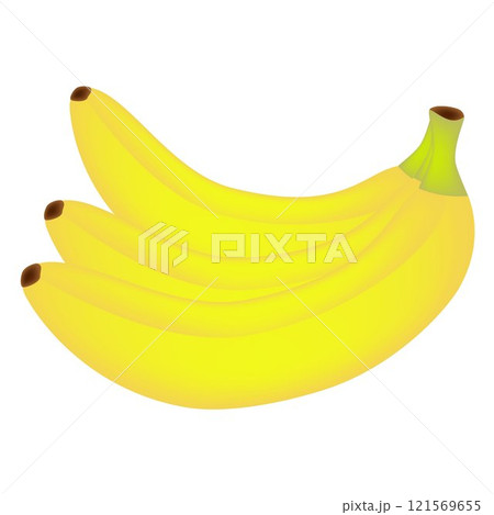 Three ripe bananas isolated on white background. 121569655