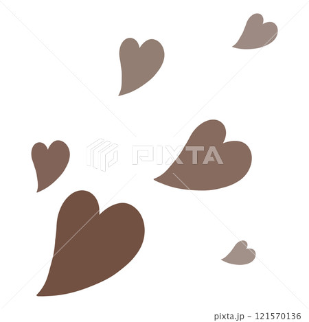 茶色の可愛いハートのイラスト 茶色の可愛いハートのイラスト 121570136