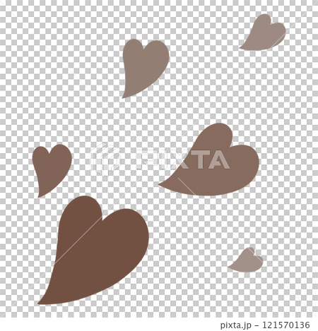 茶色の可愛いハートのイラスト 茶色の可愛いハートのイラスト 121570136