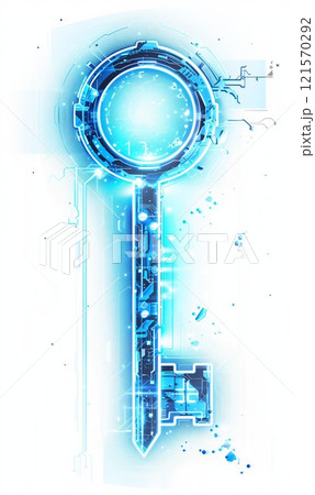 digital key for privacy and security protection, technology and information safety, cyberspace password protect concept 121570292