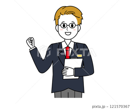 接客をする男性販売員のイラスト 男性のビジネスマンの上半身イラスト 接客をする男性販売員のイラスト 男性のビジネスマンの上半身イラスト 121570367