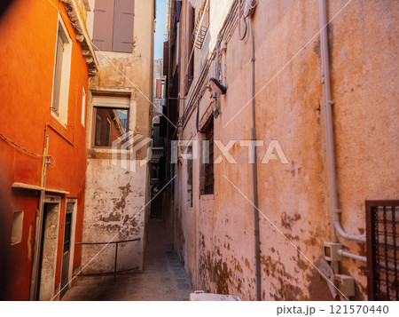 not most popular tourist spot Venice. outskirts city. canals, houses and bridges not most popular tourist spot Venice. outskirts city. canals, houses and bridges 121570440