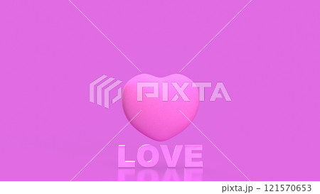 The Hearth and love text for valentine or wedding concept 3d rendering. 121570653