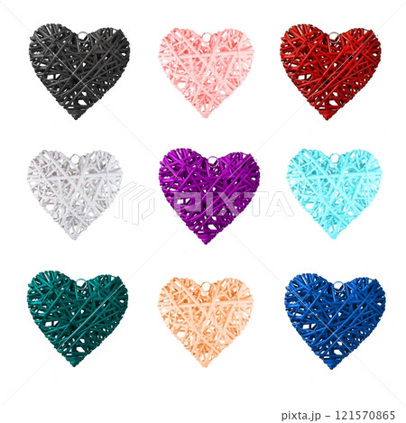 set of hand drawn hearts 121570865