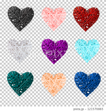 set of hand drawn hearts 121570865