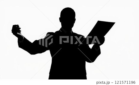 資料を読みながらリラックスする男性ビジネスマン 121571196