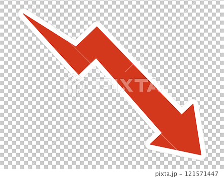 Rising and falling arrows 121571447