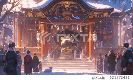 新年の正月、神社の初詣 121572451