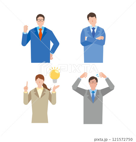ビジネスパーソンイラストセット 121572750