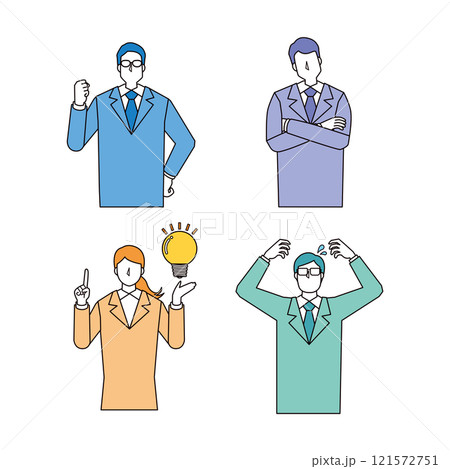ビジネスパーソンイラストセット 121572751