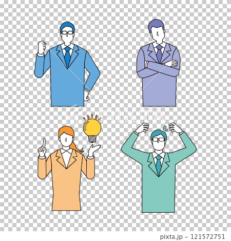 ビジネスパーソンイラストセット 121572751