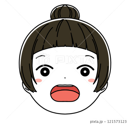 女の子の顔のアイコンイラスト 121573123