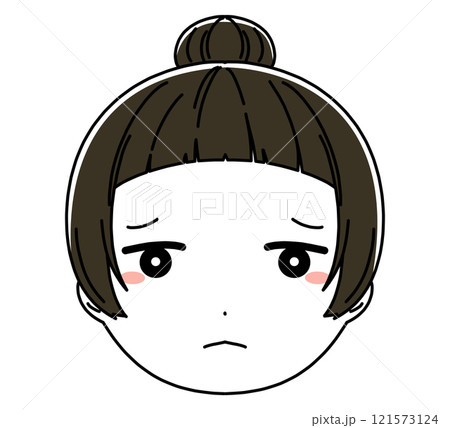 女の子の顔のアイコンイラスト 121573124