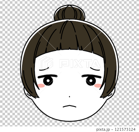 女の子の顔のアイコンイラスト 121573124