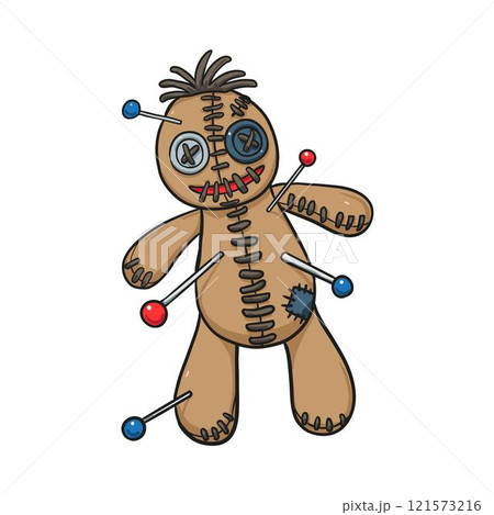Cartoon voodoo doll vector illustration 121573216