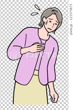 一名健康狀況不佳的中年婦女的心臟 一名健康狀況不佳的中年婦女的心臟 121573673