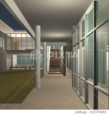 3D illustration of building project 121574283