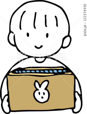 段ボールを持つ人のイラスト 段ボールを持つ人のイラスト 121574330