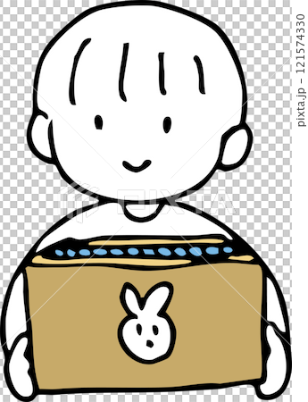 段ボールを持つ人のイラスト 段ボールを持つ人のイラスト 121574330