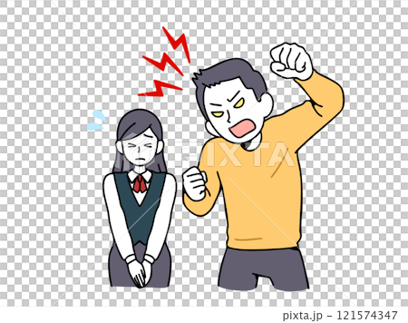 Customer harassment: female store clerk yelled at by male customer 121574347