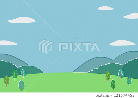 版画風の自然風景 121574455