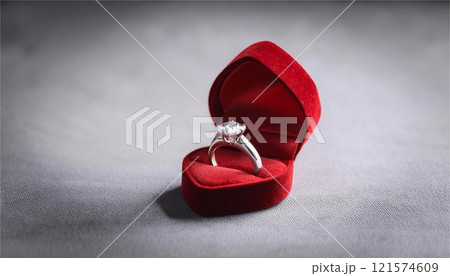 ウエディング　結婚　指輪　リングケース　アクセサリー　イメージ　背景　フレーム　コピースペース　素材 121574609