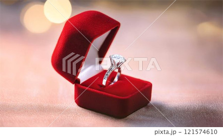 ウエディング　結婚　指輪　リングケース　アクセサリー　イメージ　背景　フレーム　コピースペース　素材 121574610