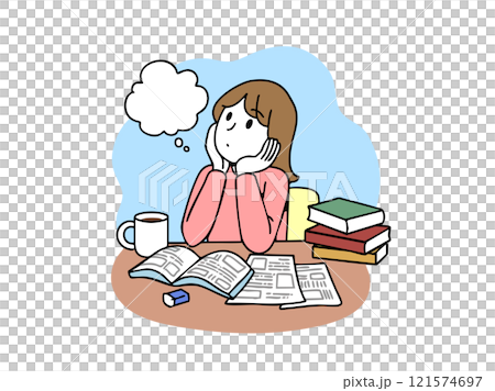 pensive young woman pensive young woman 121574697