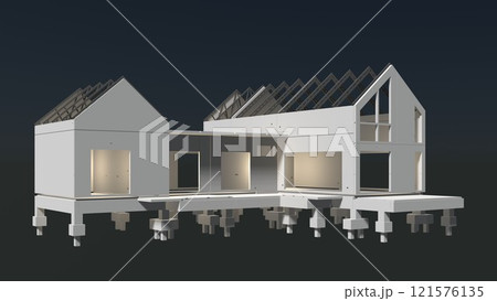 3D illustration of building and construction 3D illustration of building and construction 121576135