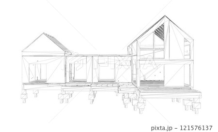 3D illustration of building and construction 3D illustration of building and construction 121576137