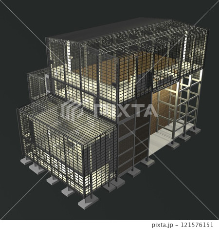 3D illustration of building and construction 121576151