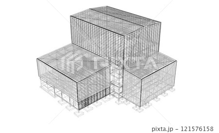 3D illustration of building and construction 3D illustration of building and construction 121576158