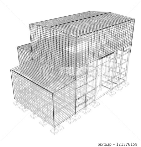 3D illustration of building and construction 3D illustration of building and construction 121576159