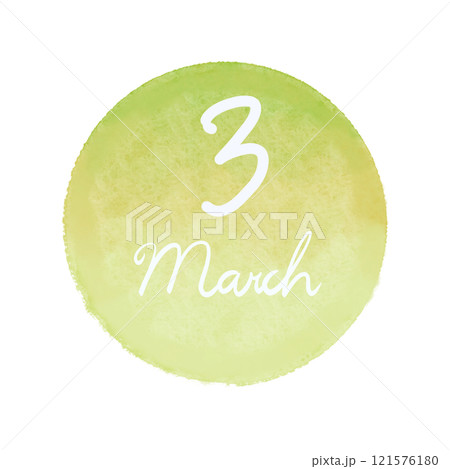 カレンダー ロゴ 水彩 3月 カレンダー ロゴ 水彩 3月 121576180