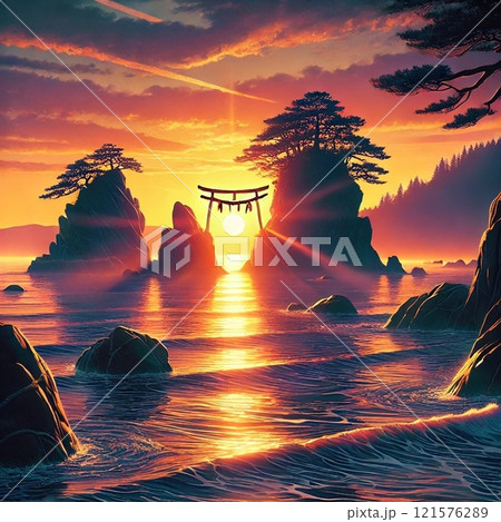 伊勢神宮・二見浦の初日の出 121576289