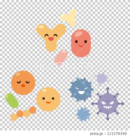 Bad bacteria, good bacteria, opportunistic bacteria character set 121576340