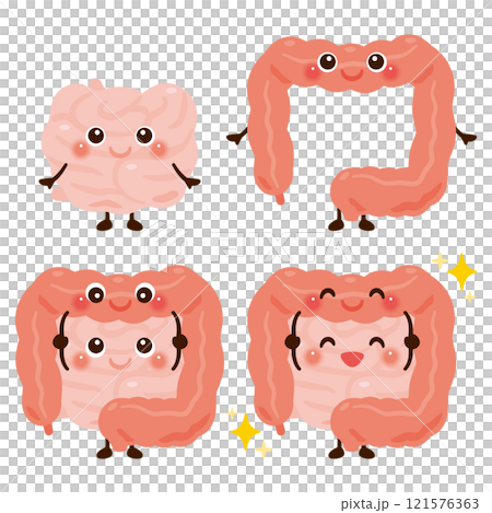 Large intestine and small intestine character set Large intestine and small intestine character set 121576363