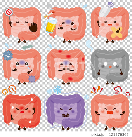 Intestinal characters in various states 121576365