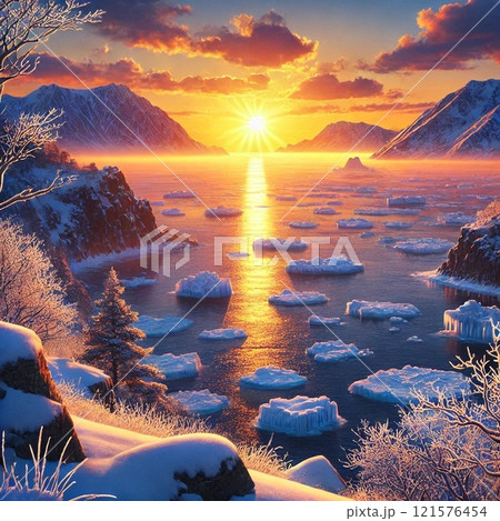 知床半島・羅臼の初日の出 知床半島・羅臼の初日の出 121576454