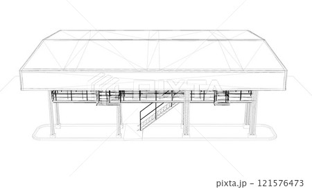 3D illustration of truck weight scale 3D illustration of truck weight scale 121576473