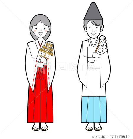 巫女さんと神主さん 121576630