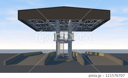 3D illustration of truck weight scale 3D illustration of truck weight scale 121576707