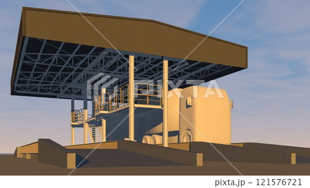 3D illustration of truck weight scale 3D illustration of truck weight scale 121576721