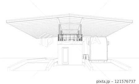 3D illustration of truck weight scale 3D illustration of truck weight scale 121576737