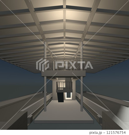 3D illustration of truck weight scale 121576754