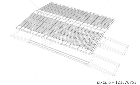 3D illustration of truck weight scale 3D illustration of truck weight scale 121576755