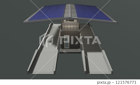 3D illustration of truck weight scale 3D illustration of truck weight scale 121576771